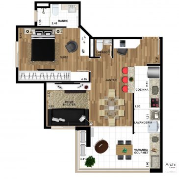 Home-Theater-Cozinha-Americana-1-Suite-58m
